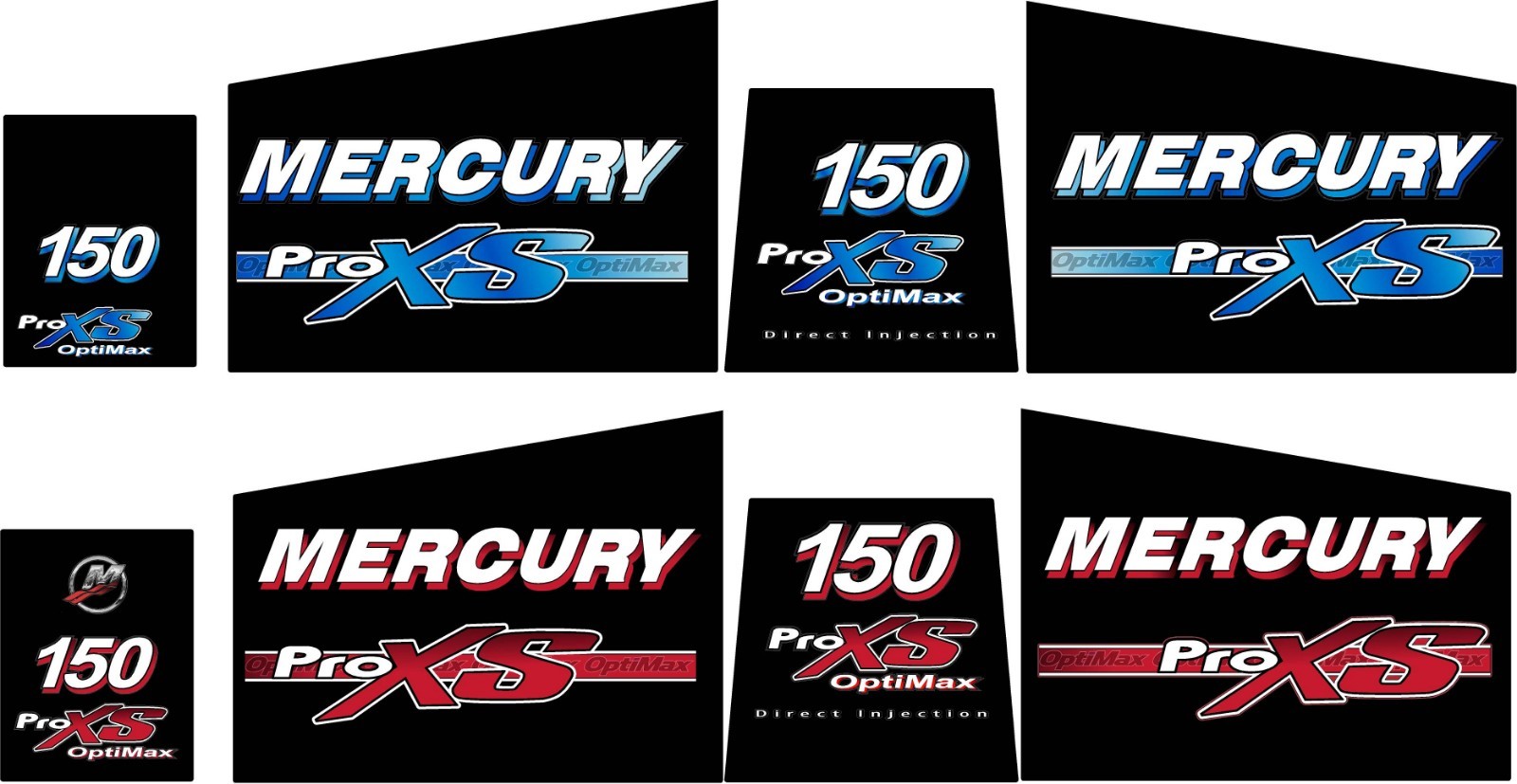 Mercury Optimax Pro XS 150 to 225 hp Decal Kit
