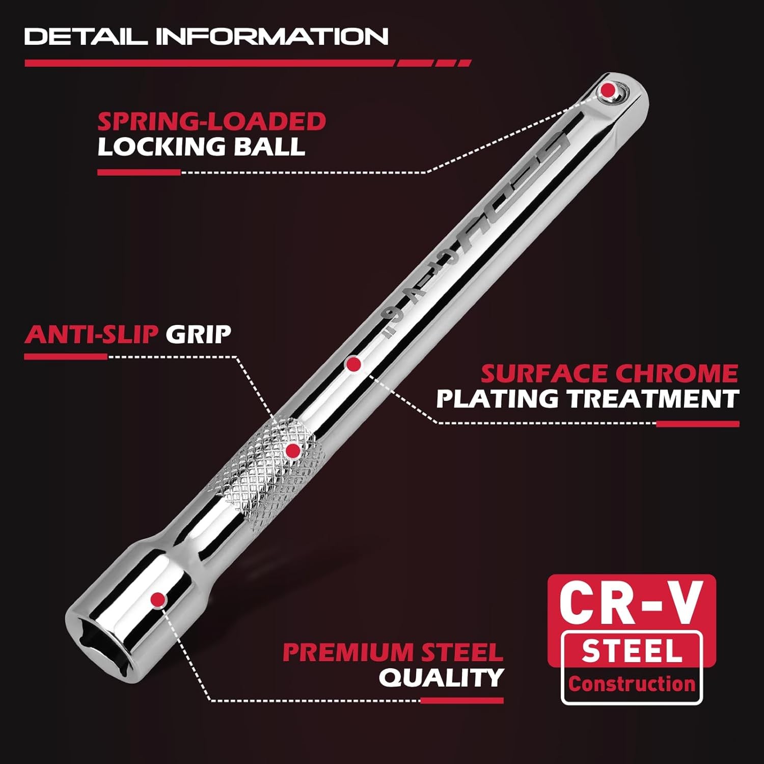 4-Piece 3/8" Drive Socket Extension Bar Set, Professional Socket Extension Set I