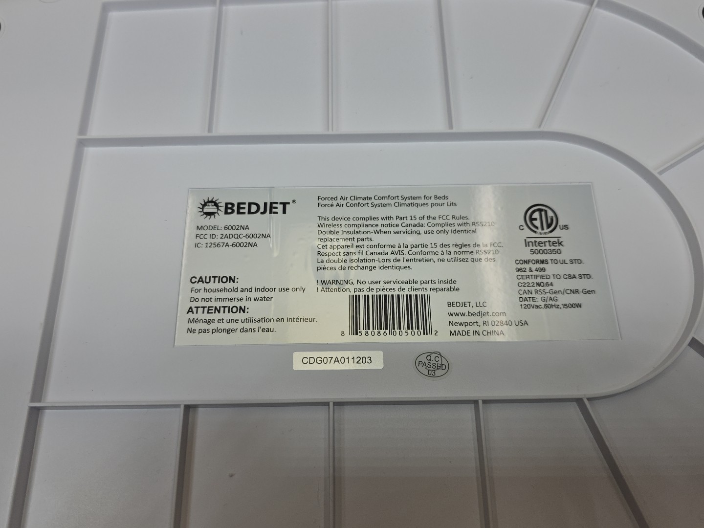 BedJet V2 6002NA Tested ! Forced Air Climate Comfort System Bed Jet Heat Cool