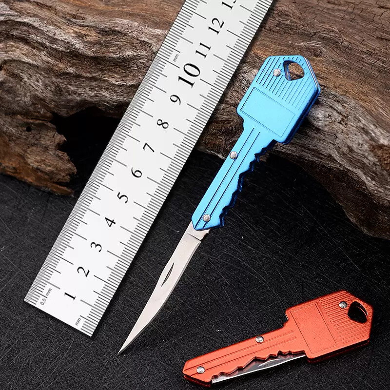 Portable Outdoor Survival Pocket Folding Key Shape Mini Key Chain Knife Camping