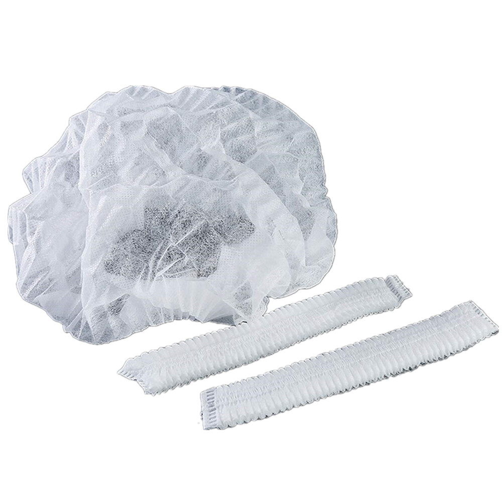 100-1000pcs Disposable Hair Net Non-Woven Head Bouffant Hair Cap 24"