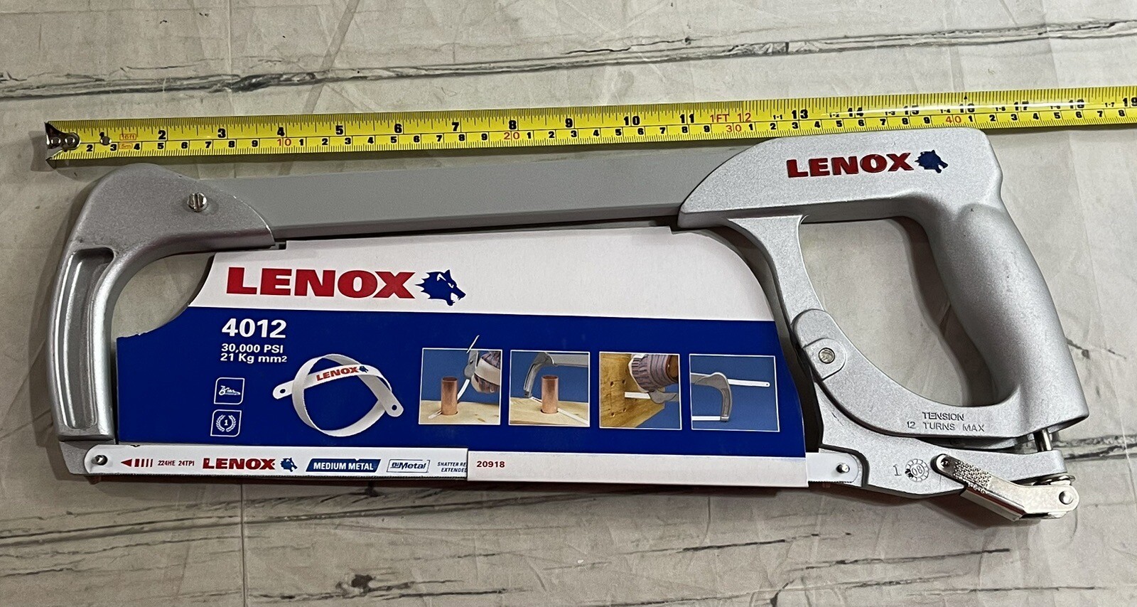 Lenox 4012 Bi-Metal, Shatter Resistant Hacksaw Extended Life 30,000 PSI - NEW