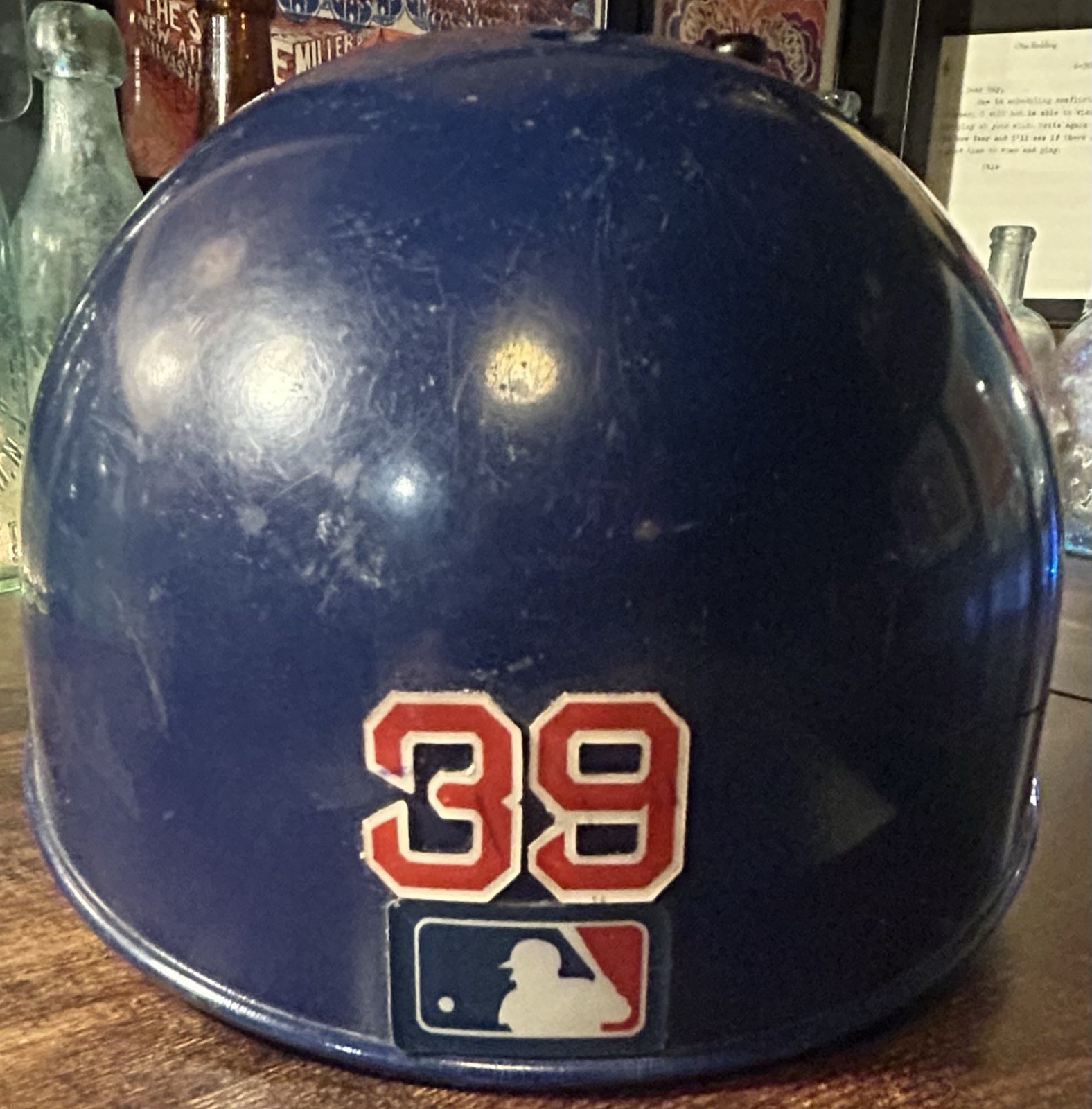 Circa 2004 Chicago Cubs #39 ABC Game Worn Used Catchers Flapless Helmet