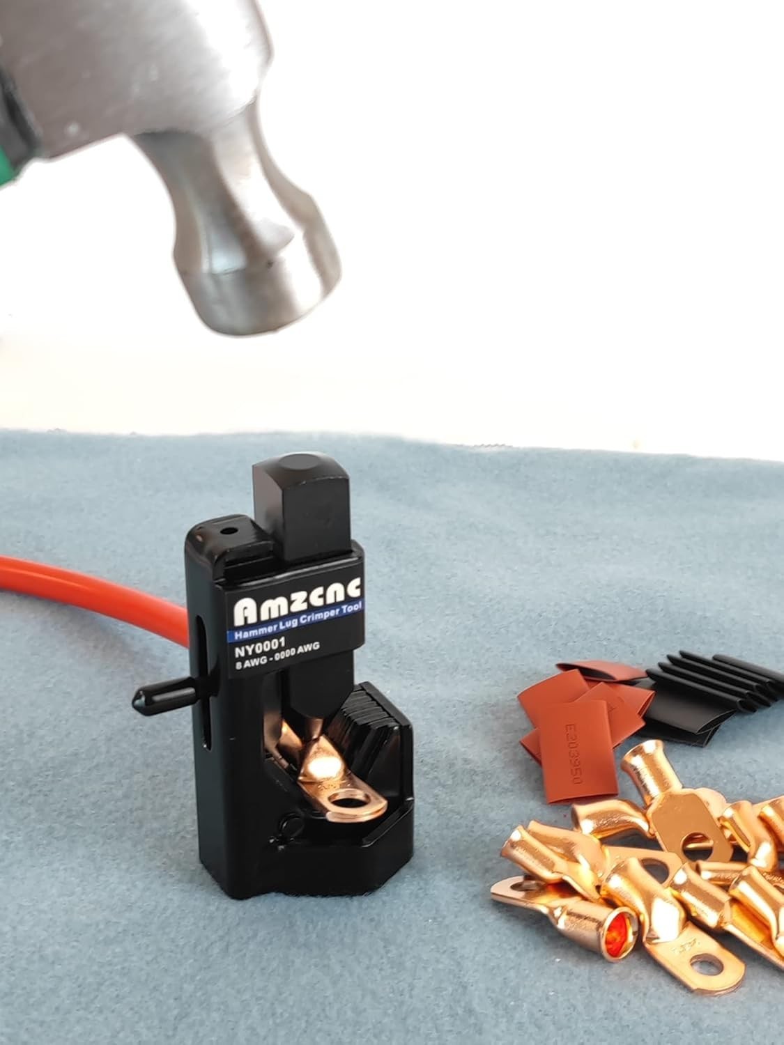 Hammer Lug Crimper Tool - 0000 AWG Battery and Welding Cables( 8 AWG to 4/0 Wire