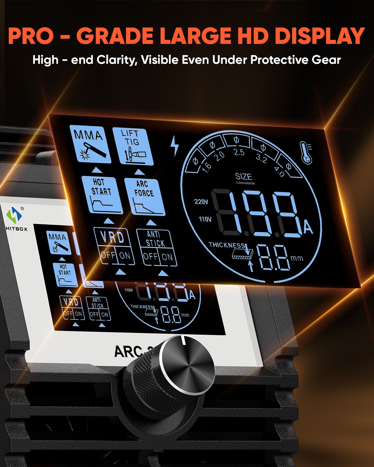 HITBOX 2in1 200A Stick Welder 110V ARC MMA Lift TIG Welding Machine&tTIG Gun