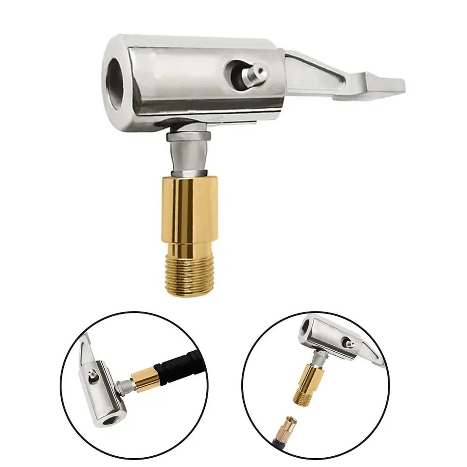 Car Air Inflator Pump Hose Nozzle Adapter Tire Chuck Valve Clip Connector