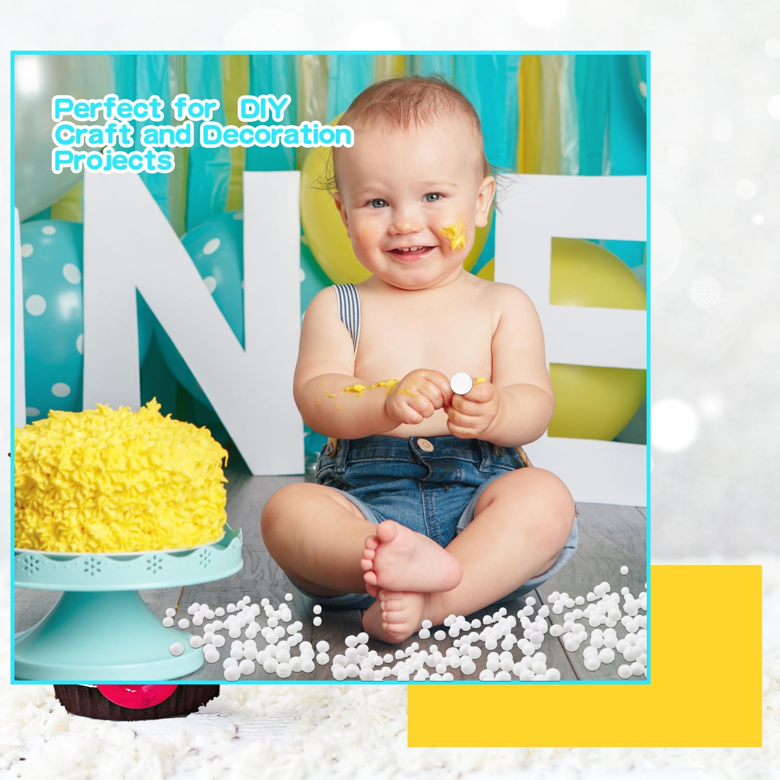 600 Pcs Blank Foam Balls Small DIY Craft Mini White white