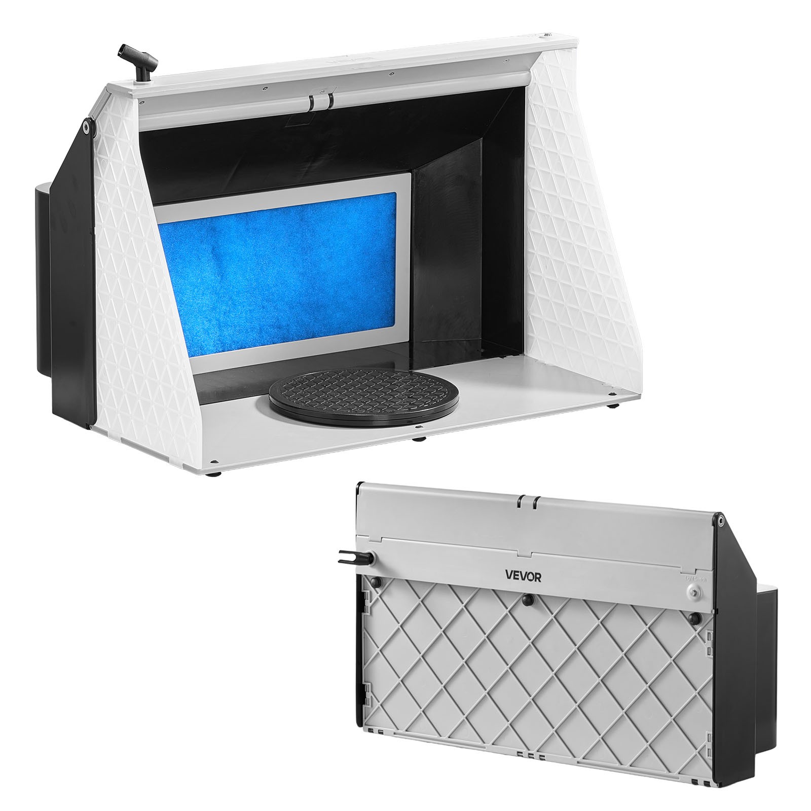 VEVOR Airbrush Spray Booth Hobby Paint Spray Booth with Dual Fans 3 LED Lights