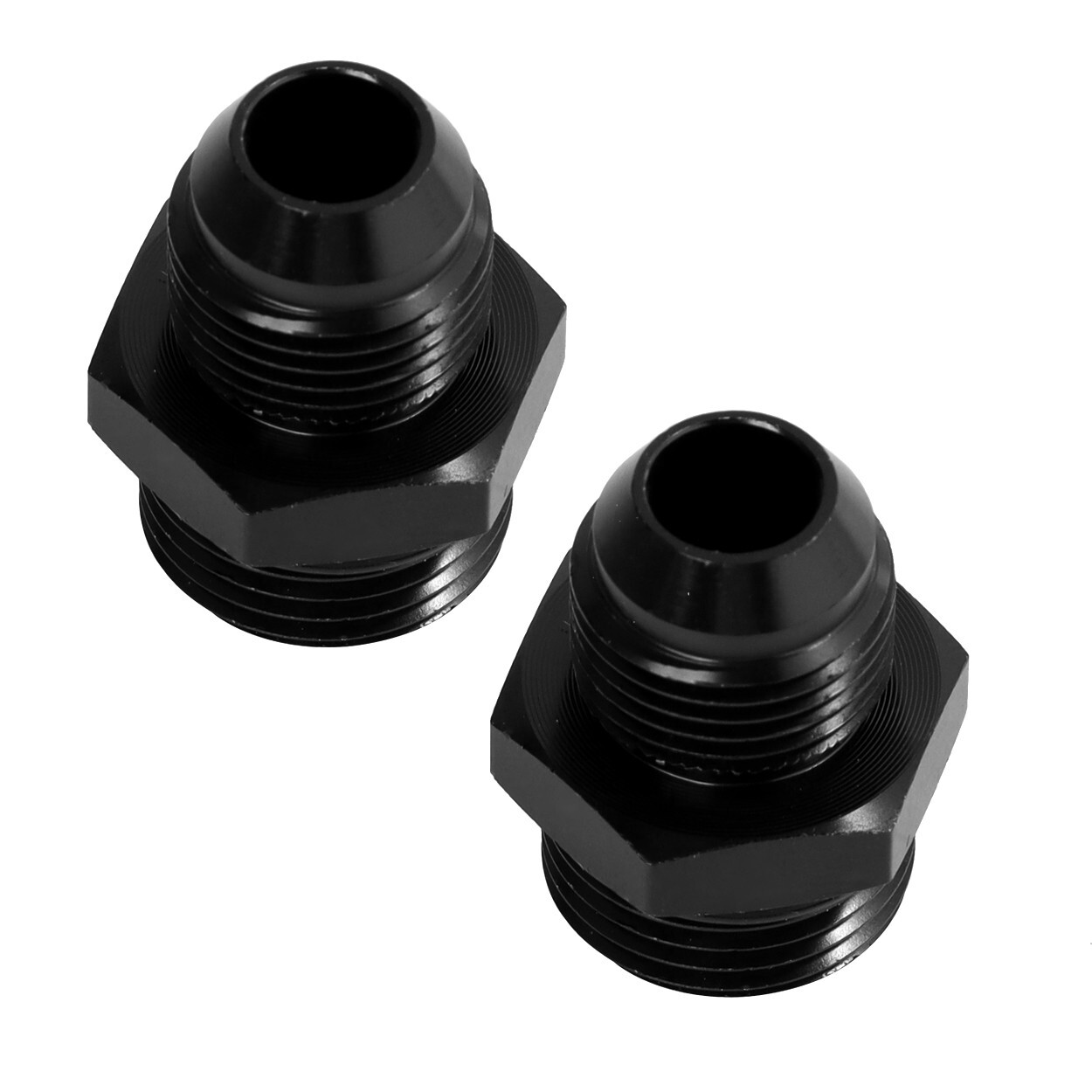 LokoCar Flare ORB 8AN to 6AN Male Fuel Rail Adapter Fitting Black 2PCS