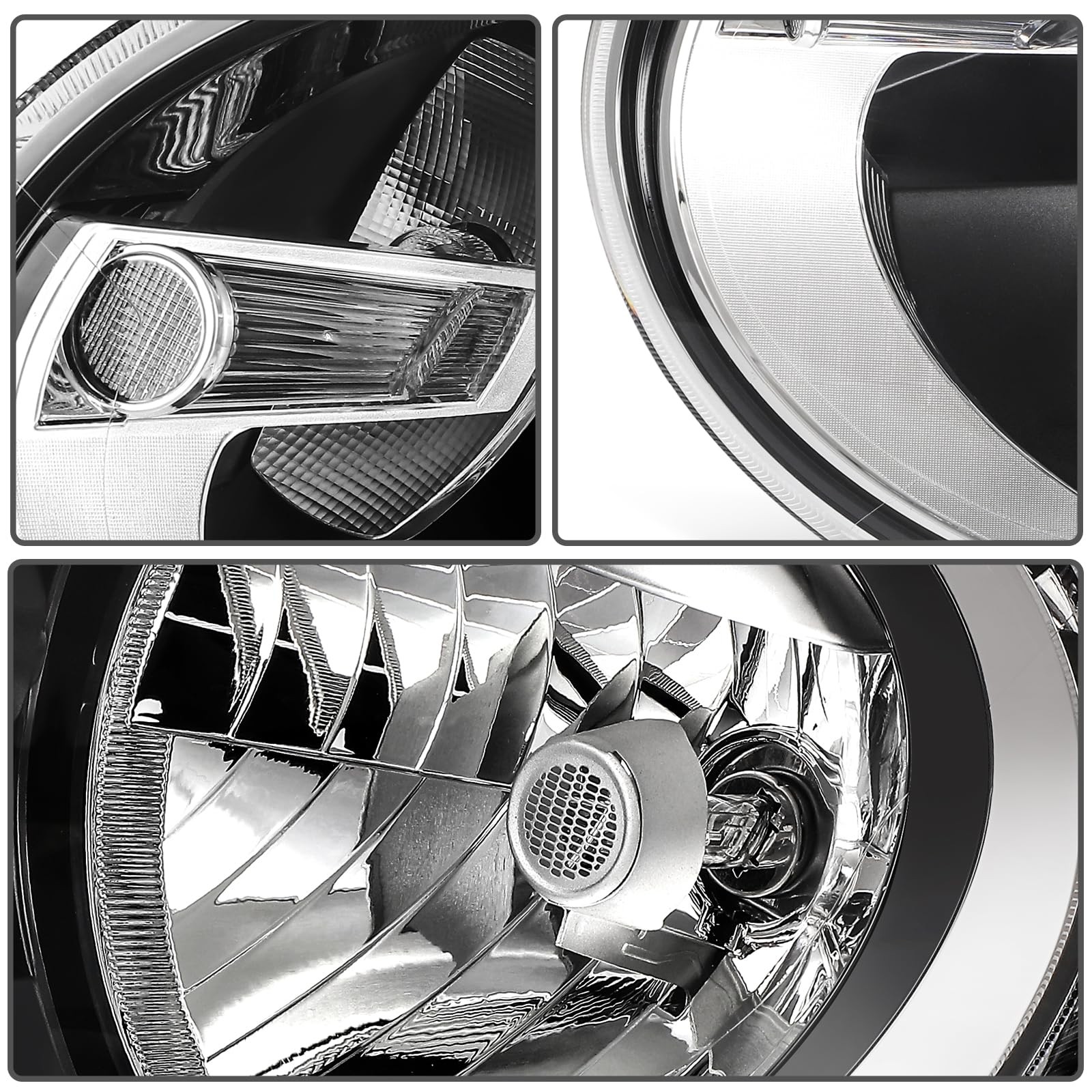 Headlight Assembly Fit for Volkswagen BEETLE 2012-2019 Chrome Housing Clear Lens