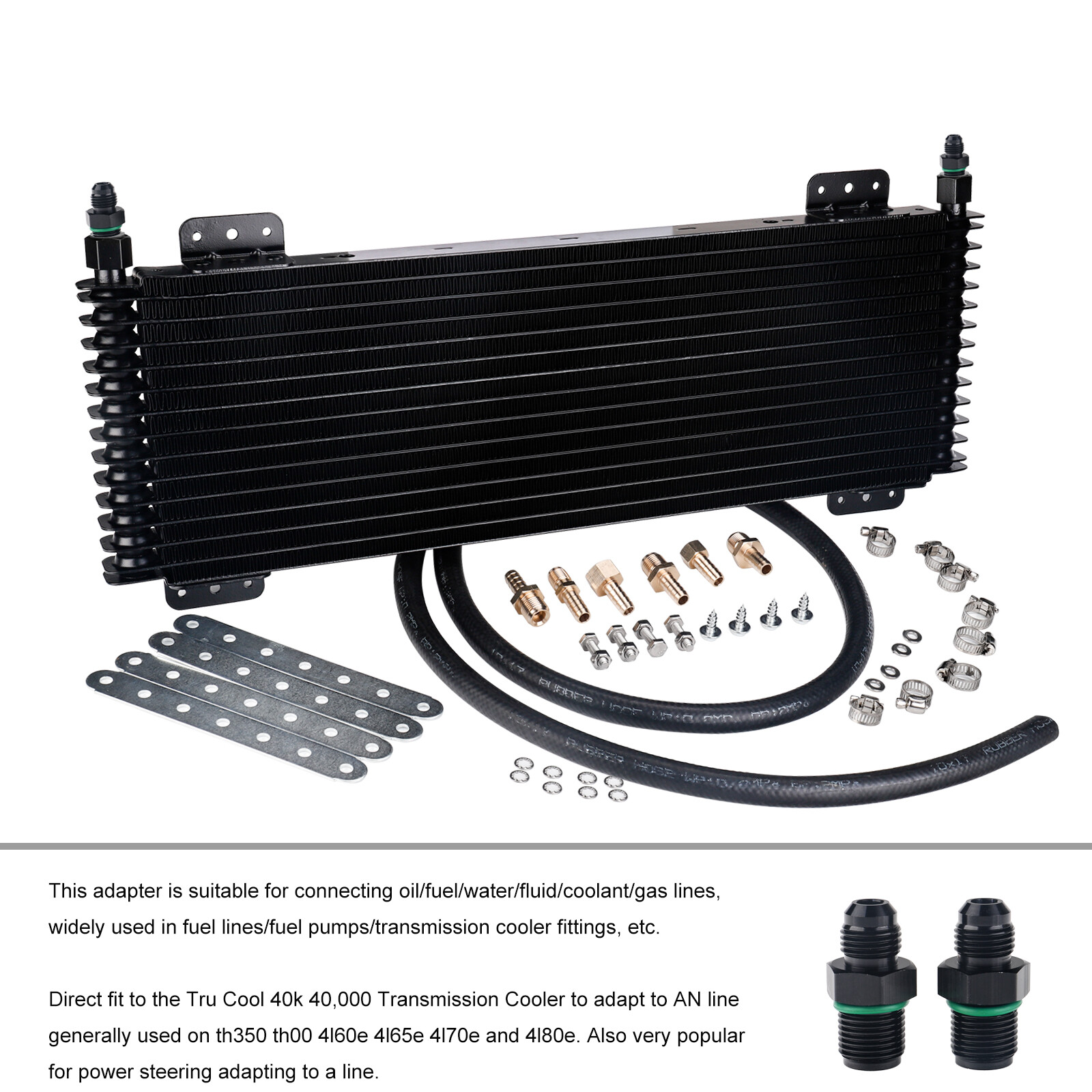 For Tru-Cool 40000 40k GVW Transmission Oil Cooler Low-Pressure W/ 6AN Fittings