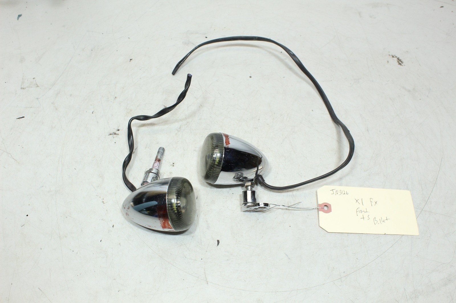 Harley Softail Dyna Sportster OEM Front Turn Signal Set Pair Chrome Bullet Style