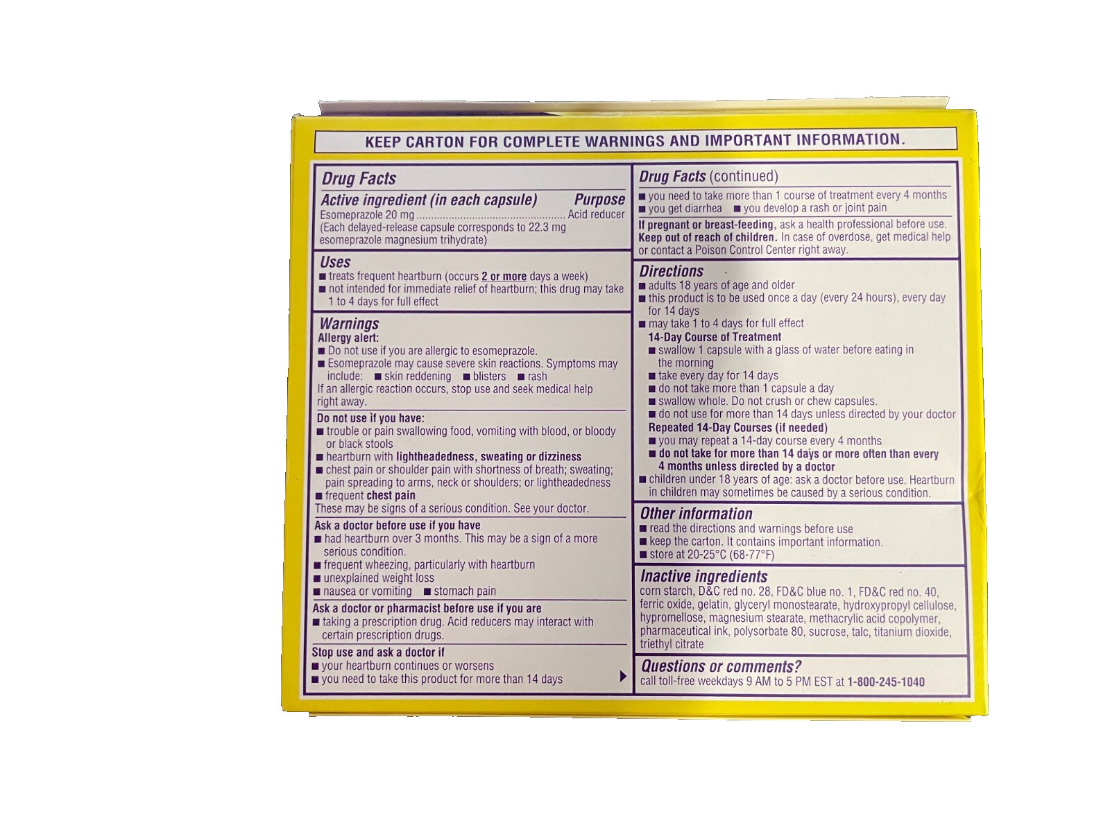 Nexium 24HR Acid Reducer Capsules for Heartburn Relief 5 Boxes 42 Count per box