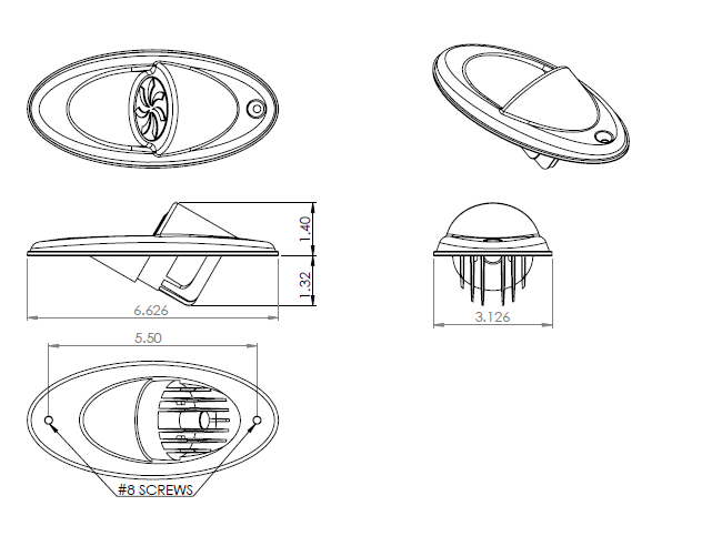 1 PAIR Marine Boat LED Recessed Mount High Output Docking Light 2000 Lumens Each