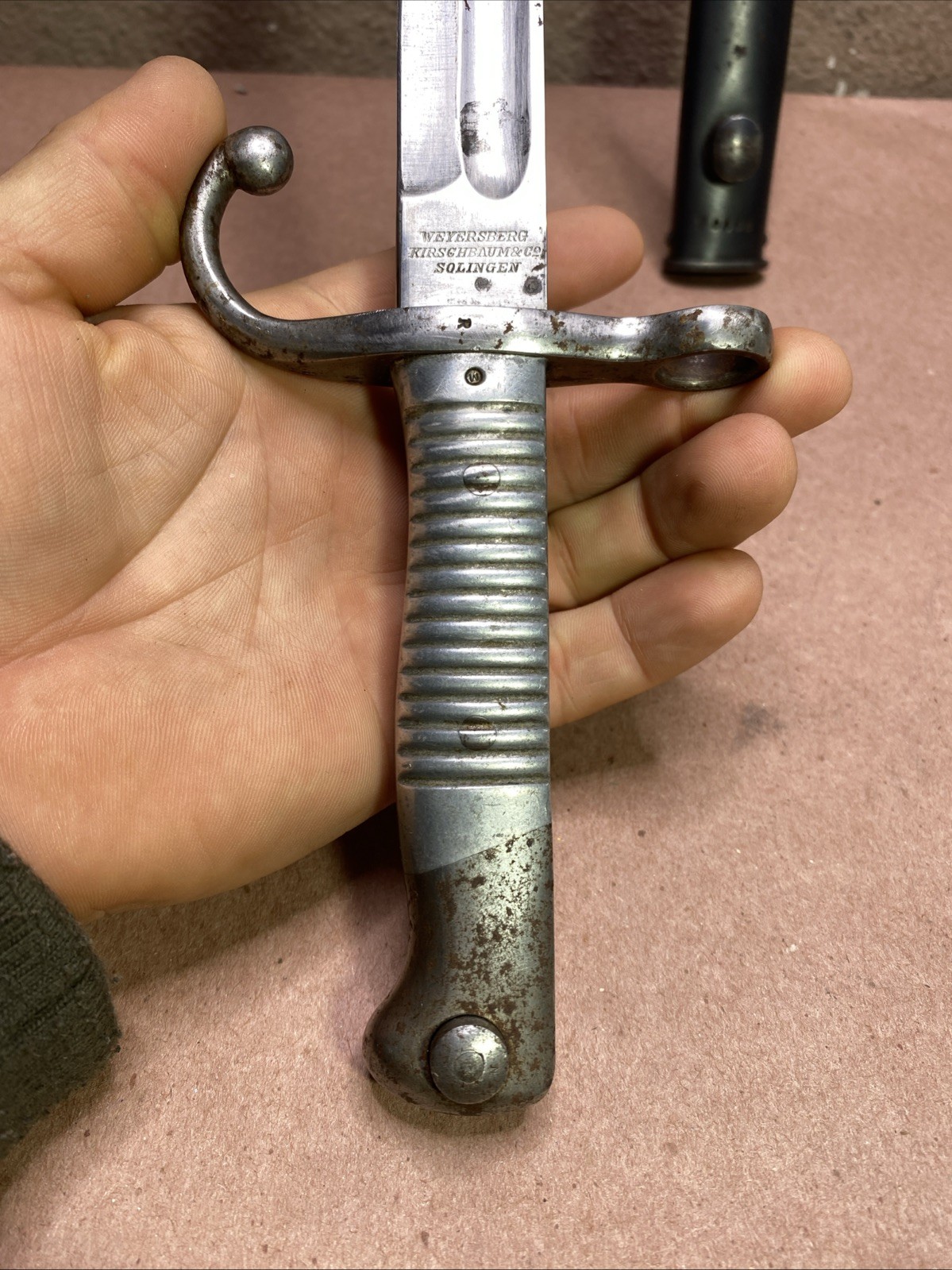 Weyersberg KirschBaum & Co Solingen Modelo Argentino 1891 Bayonet w/Scabbard