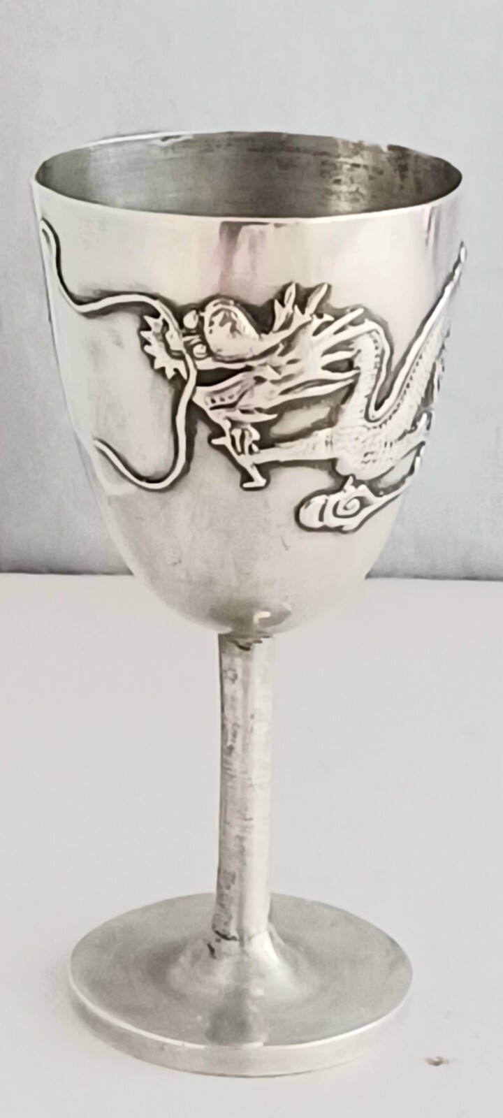 Chinese Export Sterling Sovvgnir Dragon Design Cordial Cup 3 1/2"