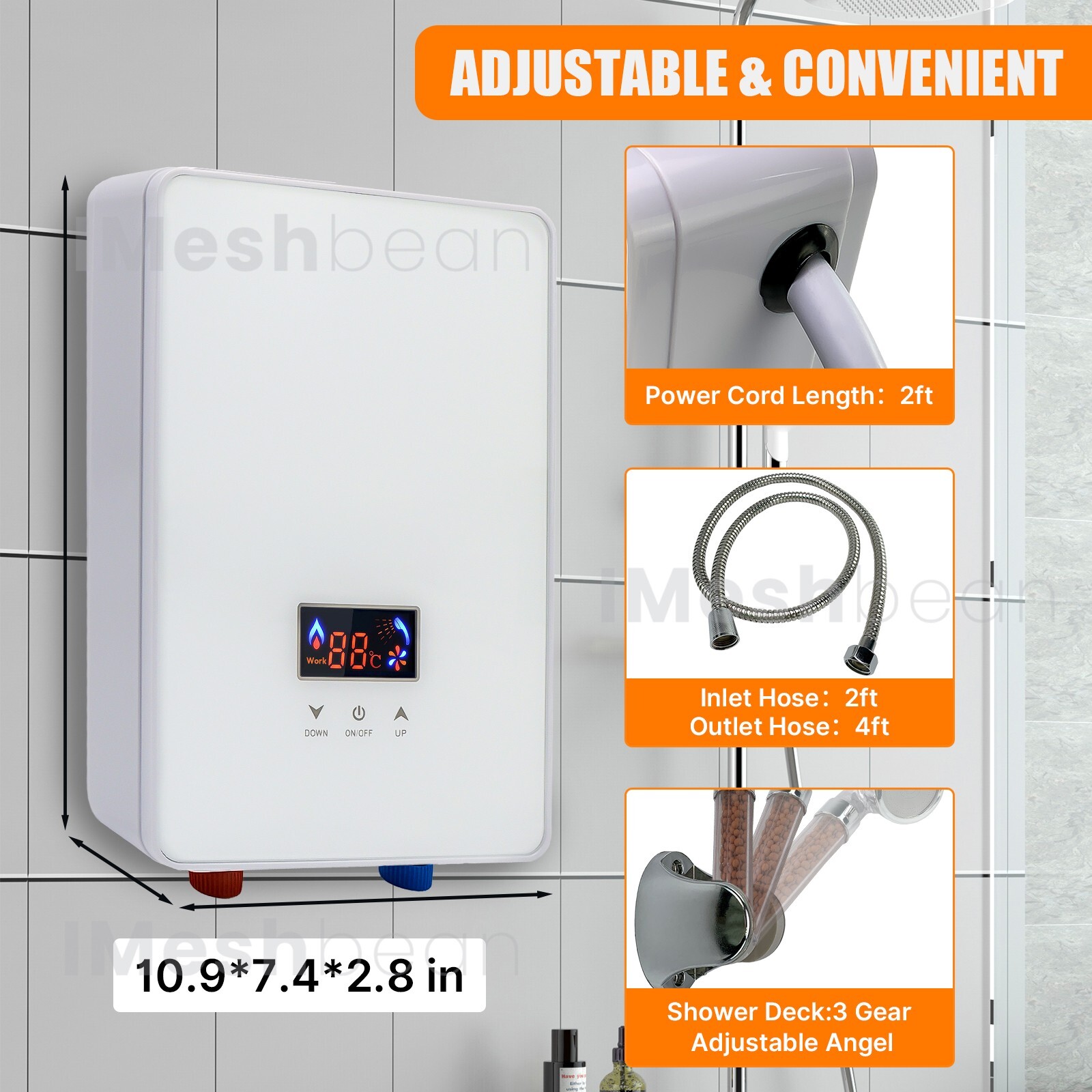 6500W Tankless Electric Hot Water Heater Instant Boiler On Demand Whole House