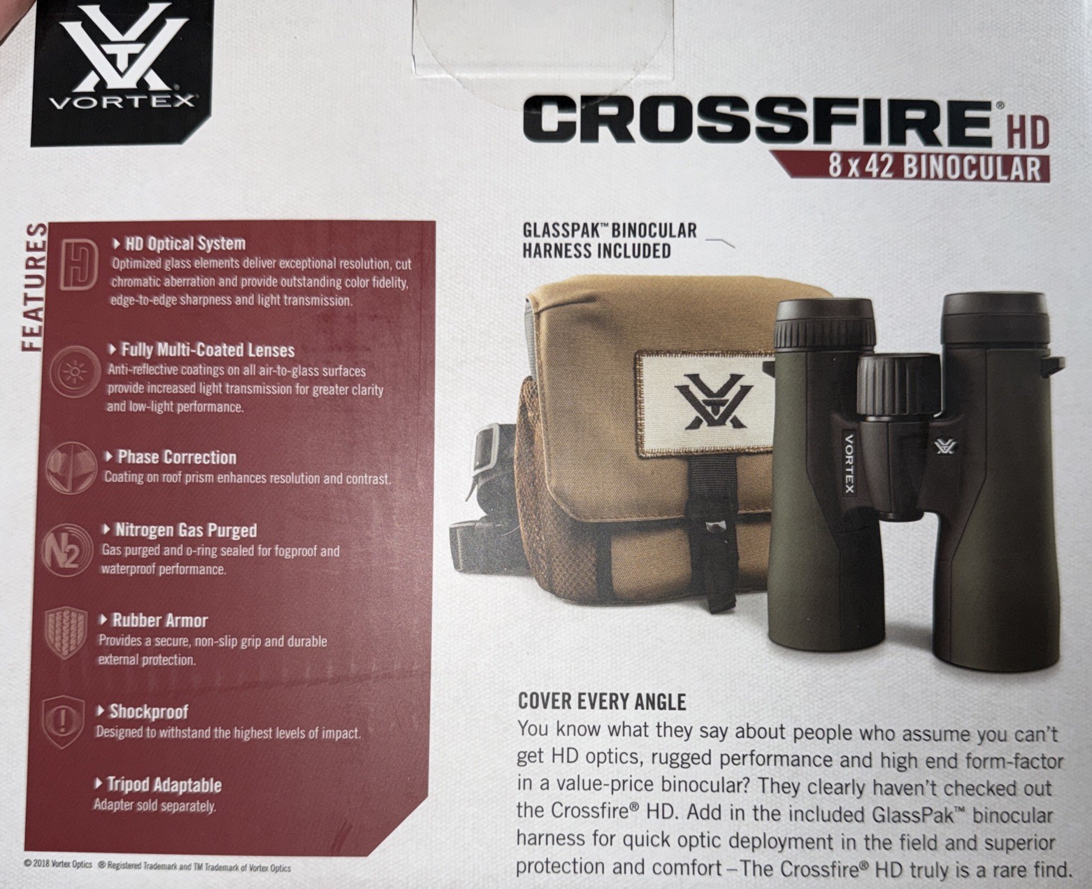 Vortex Crossfire HD 8x42 Binoculars Green - CF-4311