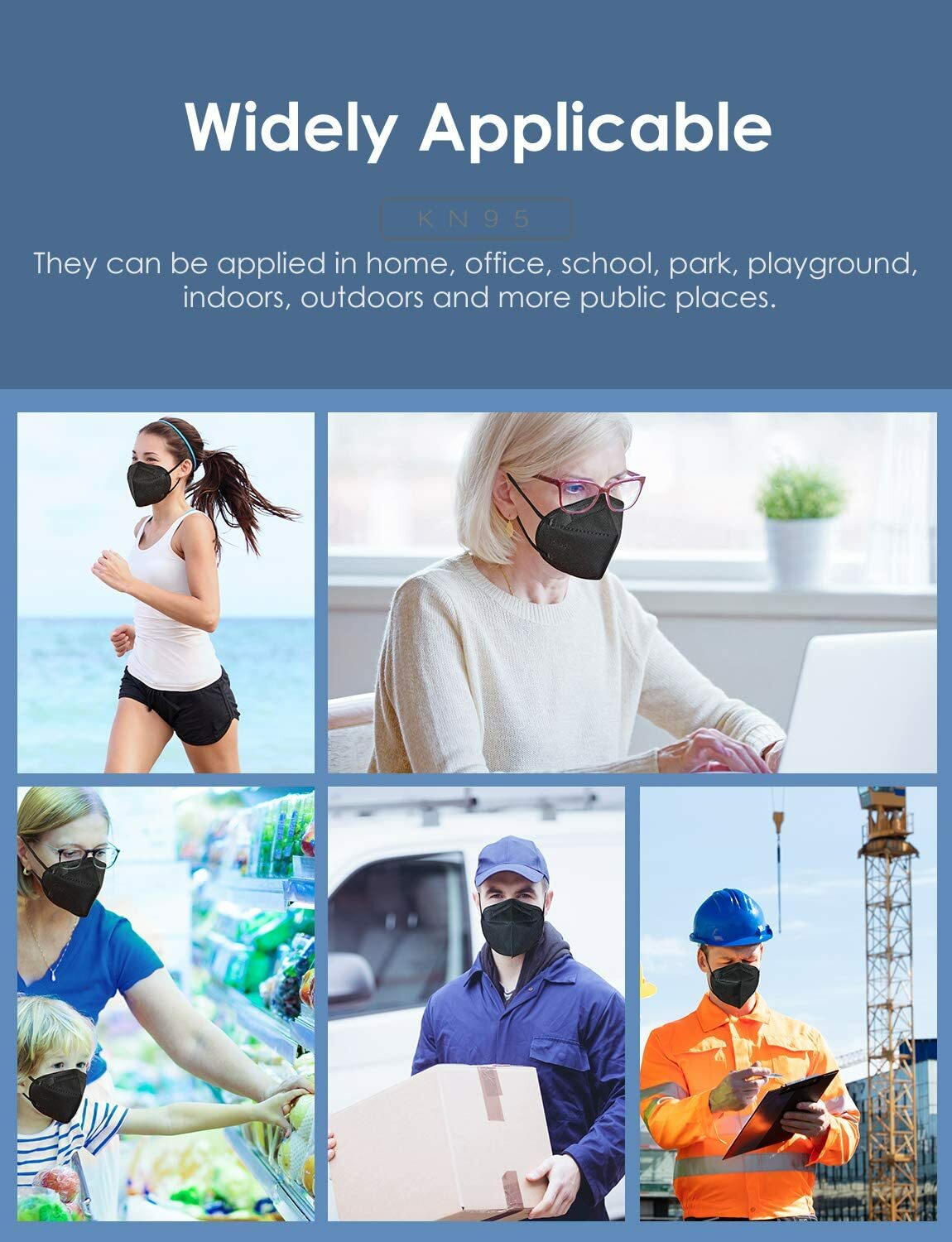 10/50/100/200 Pcs Blue KN95 Protective 5 Layer Face Mask Disposable KN95 Marks