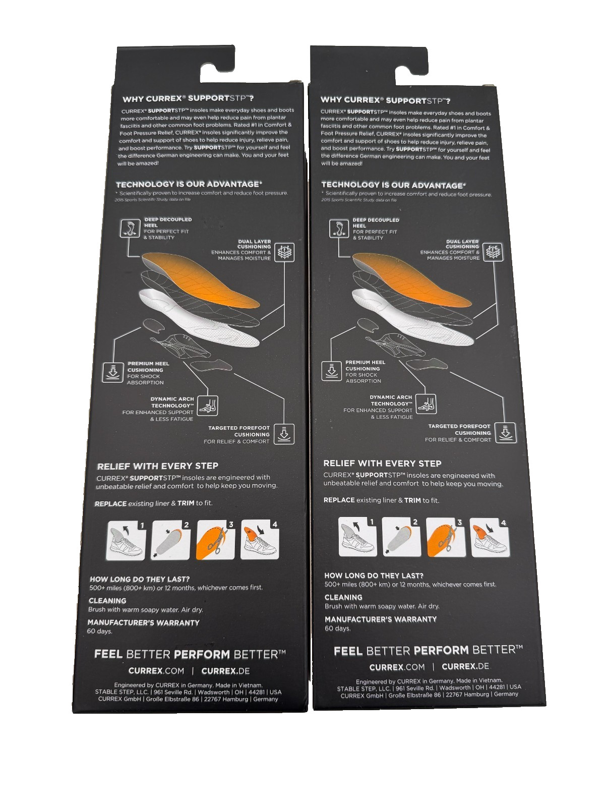 NEW! Currex SupportSTP Insoles Low Profile Size S & XL