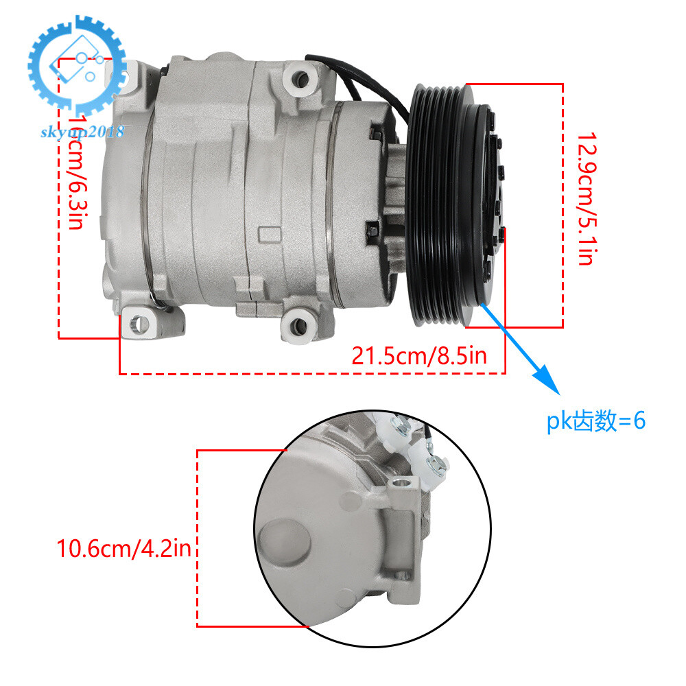 A/C AC Compressor w/Clutch Fit for 2005-2007 Honda Odyssey 2005-2008 Pilot 3.5L