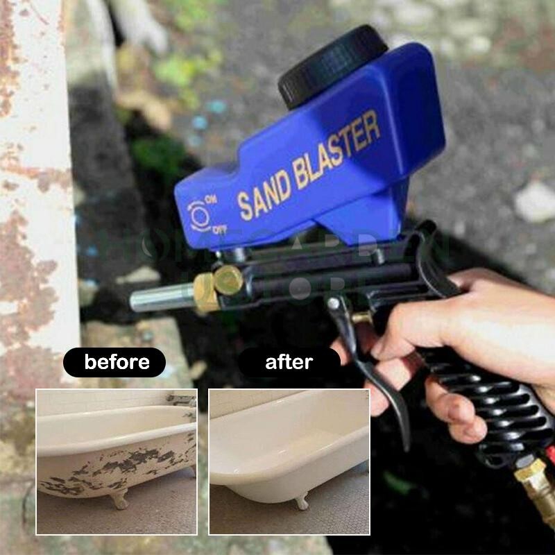 Hand Held Portable Media Spot Sand Blaster Gun Air Gravity Feed Rust Remover Kit