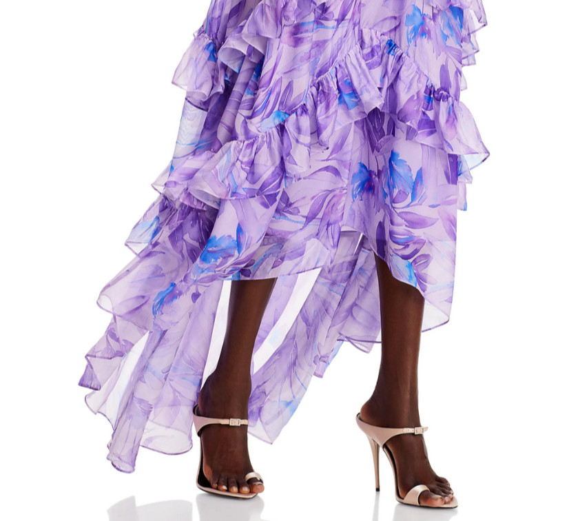 Amur Senora Printed High Low Gown MSRP $598