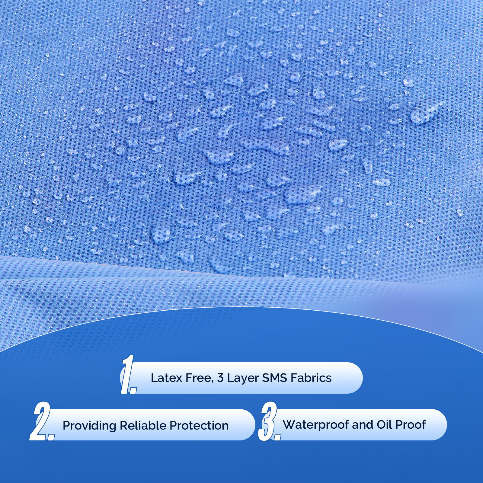 JMU Medical SMS Lab Coats for Adult Disposable Knee Length Lab Jacket 3 Pockets