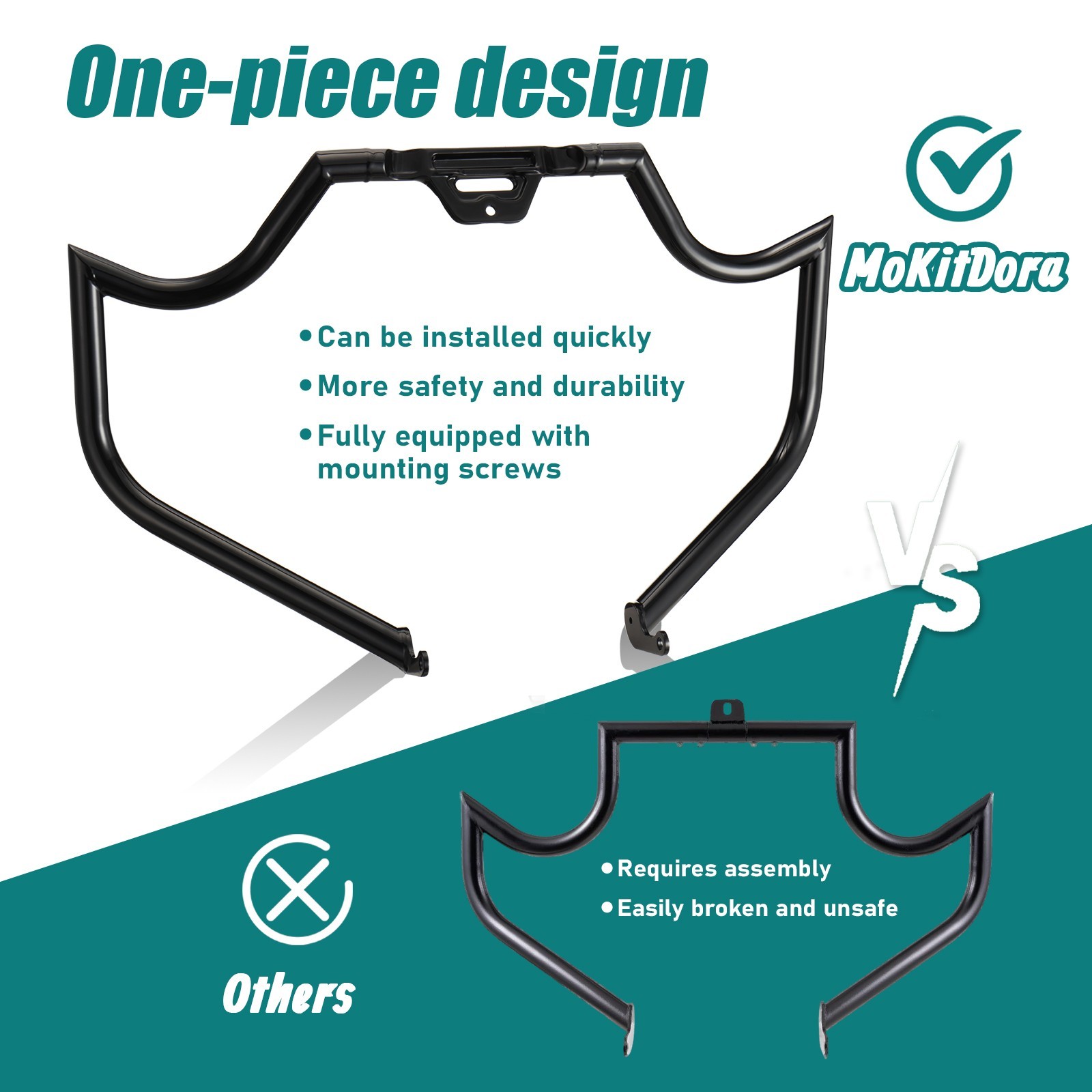 low Rider Heritage Meathook Highway Engine Guard Crash Bar for Softail 18-24