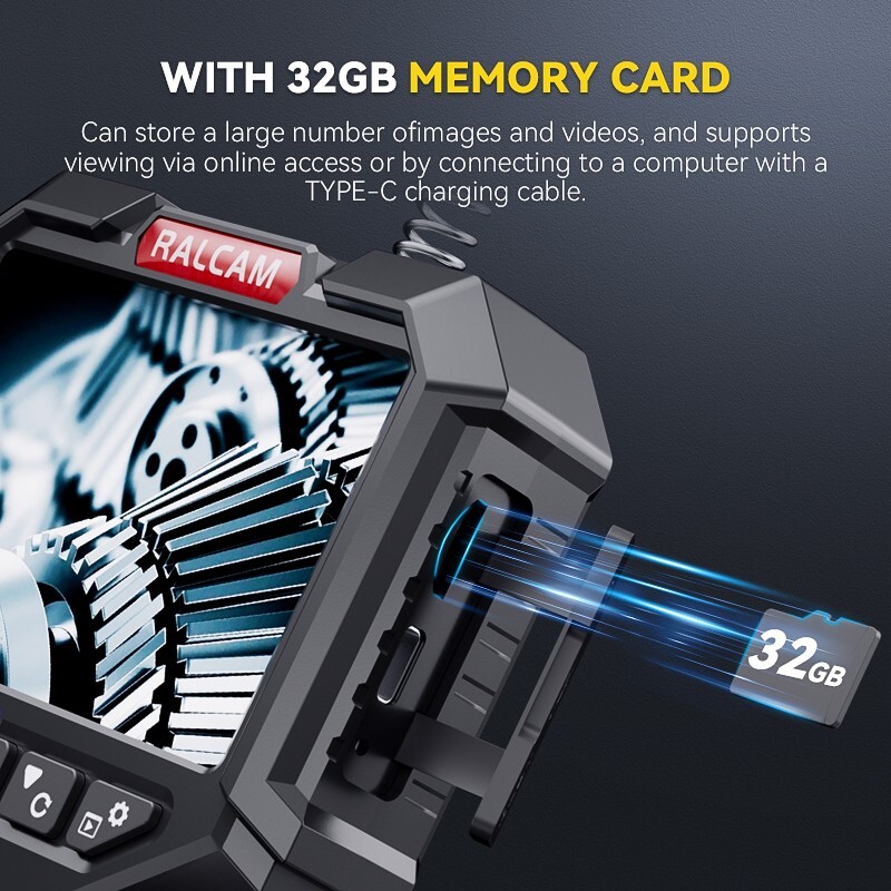 Ralcam Two-Way 210° Inspection Borescope 6.2mm Endoscope Camera 3.3ft Semi Rigid