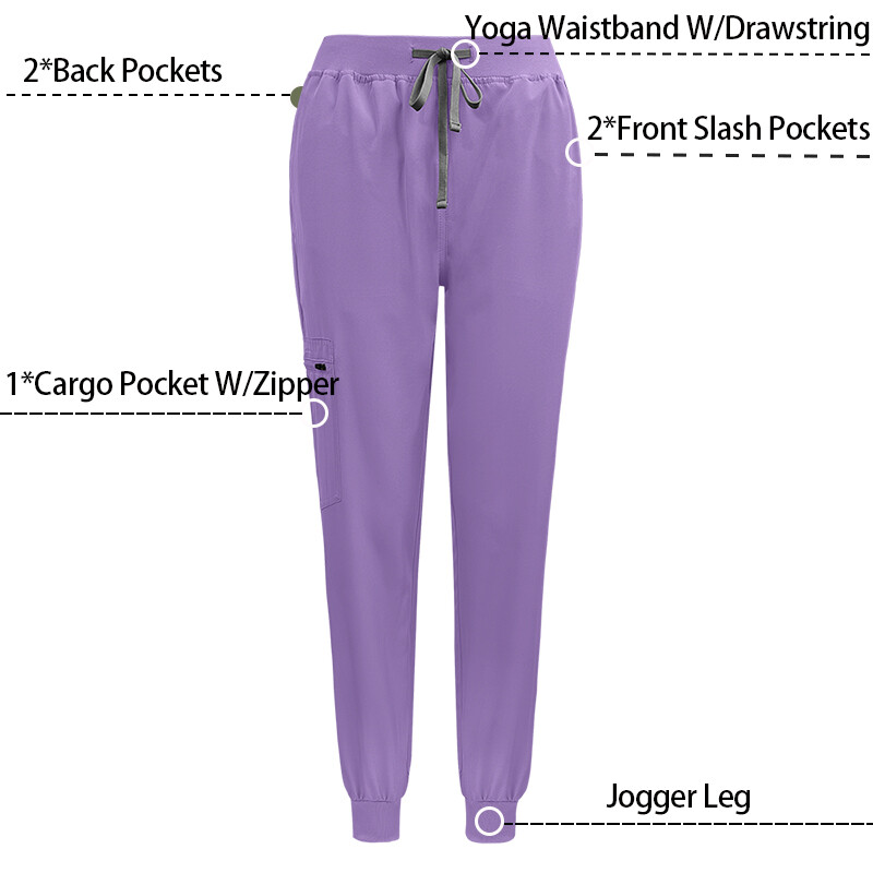 Unisex Stretch Nurse Uniform Medical Scrub Sets Women Men V-Neck Top Jogger Pant