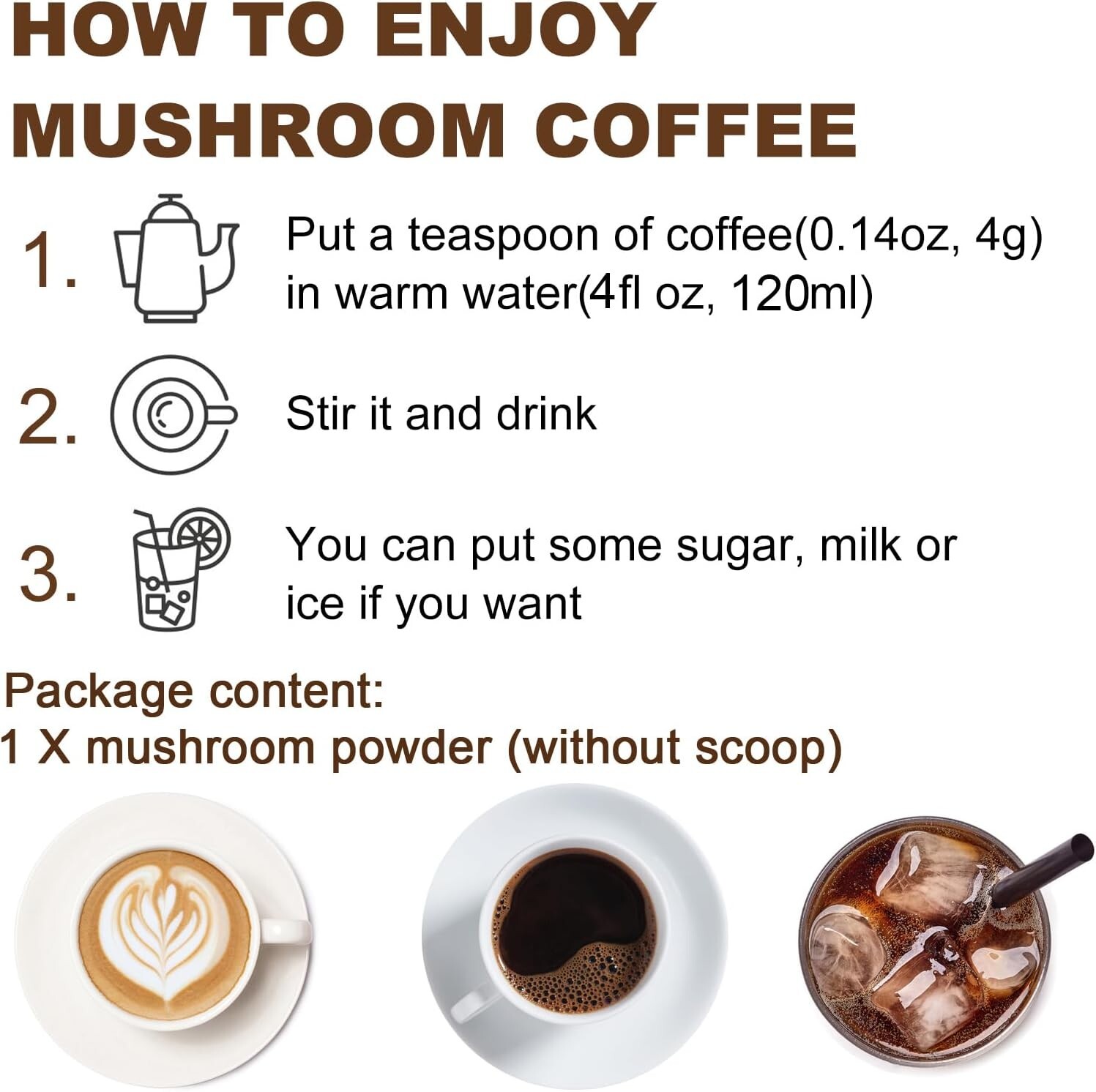 227g Mushroom Instant Coffee 57 Servings 12 Mushroom Superfood Blend Complex