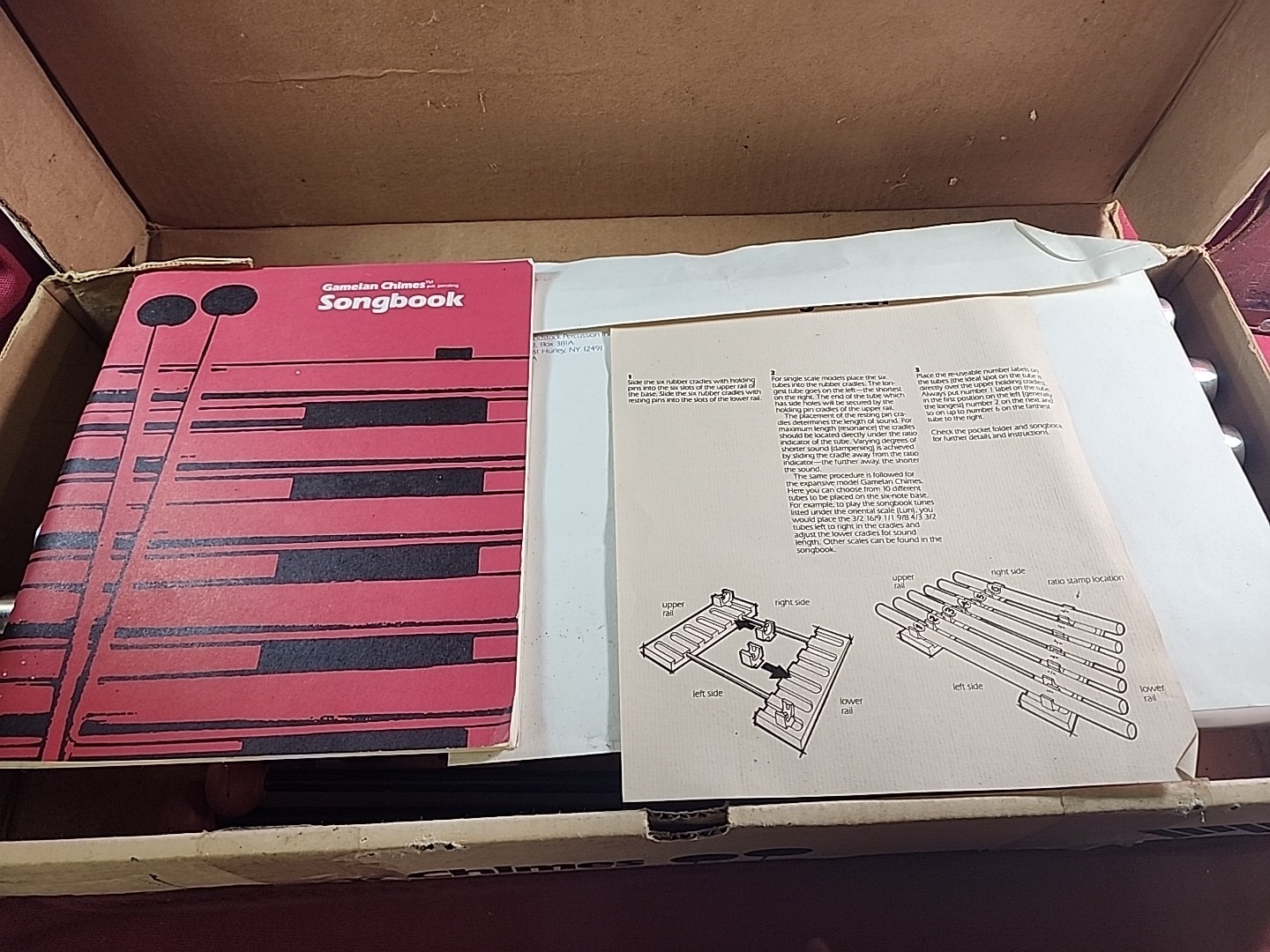 VTG Woodstock Gamelan Chimes Set Original Box Songbook,Record 1970's USA