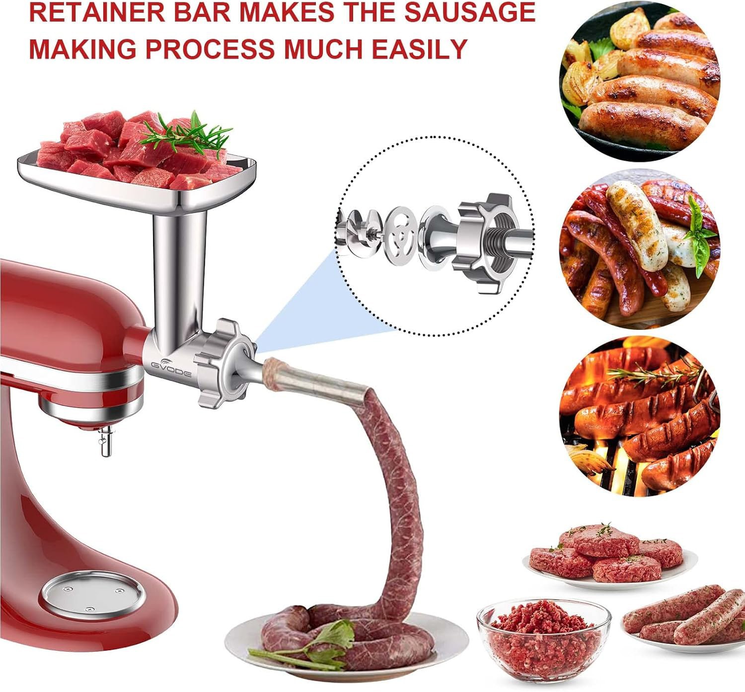 Meat Grinder Attachment for KitchenAid Stand Mixer Food Grinder for Kitchen Aid
