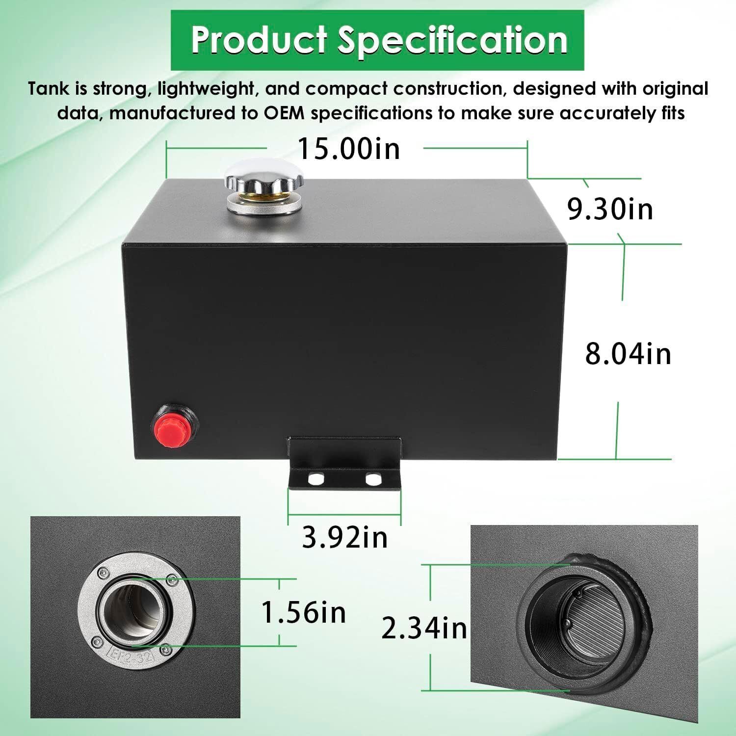 Steel Hydraulic Fluid Reservoir Tank with Inlet 1-1/2" & Outlet 3/4" FNPT Port