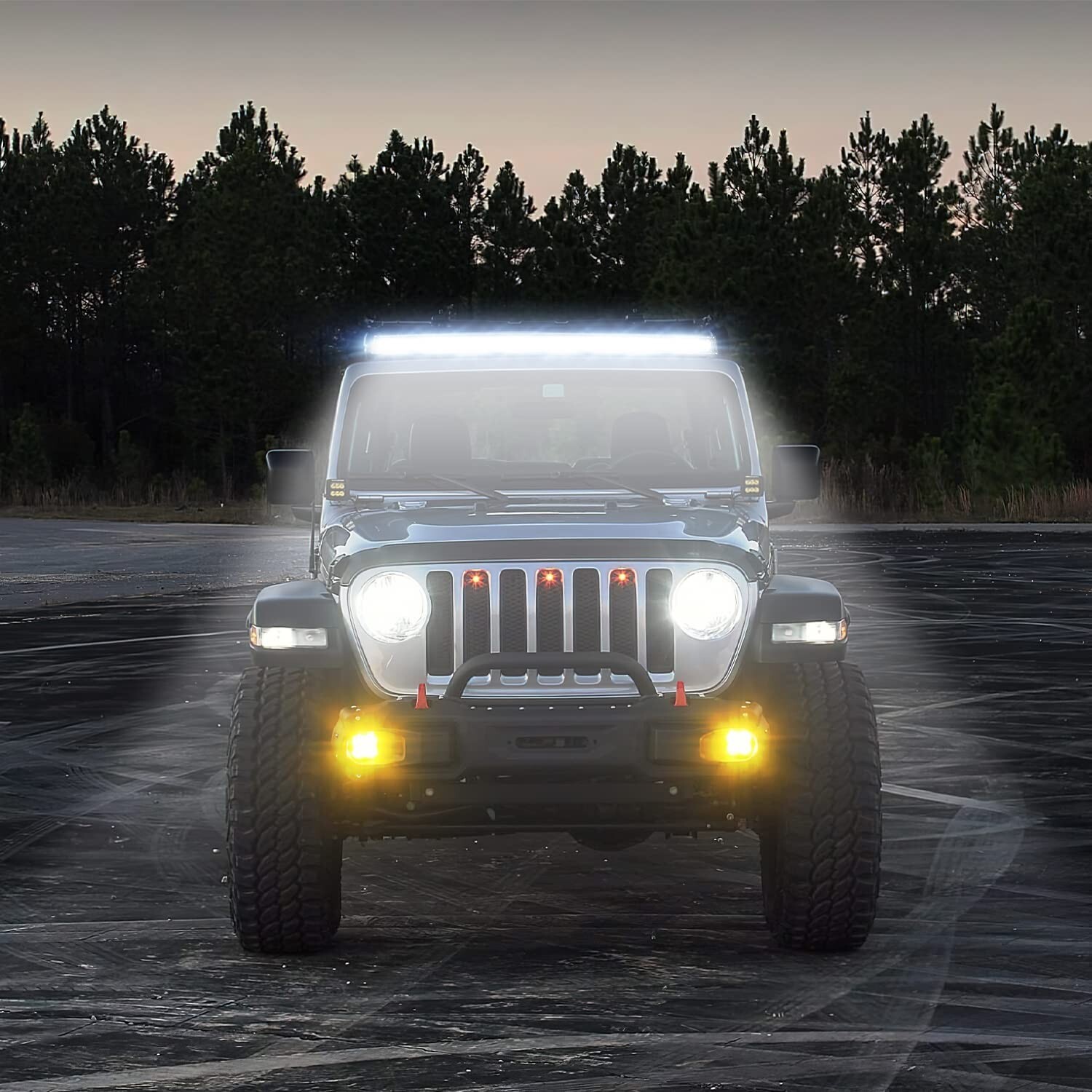 Nilight 50 Inch LED Light Bar Curved Triple Row Spot Flood Combo LED Work Light