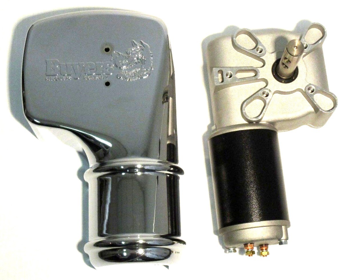 Buyers 5541095 Dump Truck Tarp Motor, 90:1 Ratio, 12vdc, 600watts, Chrome cover