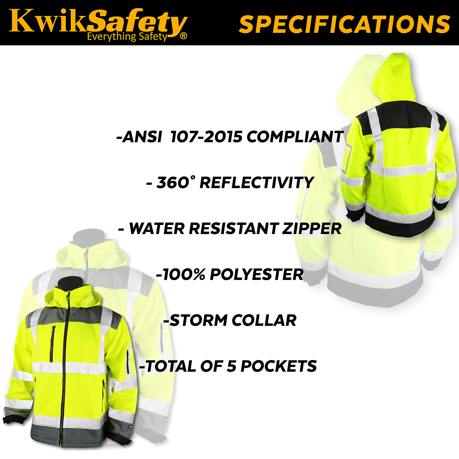 KwikSafety GALAXY Class 3 Soft Shell Safety Jacket ANSI Compliant OSHA