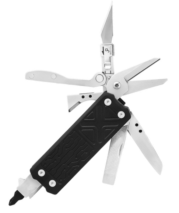 NexTool E1 Pocket Tool 9 Integrated Tools w/ Black Aluminum Handles 2.88" Closed