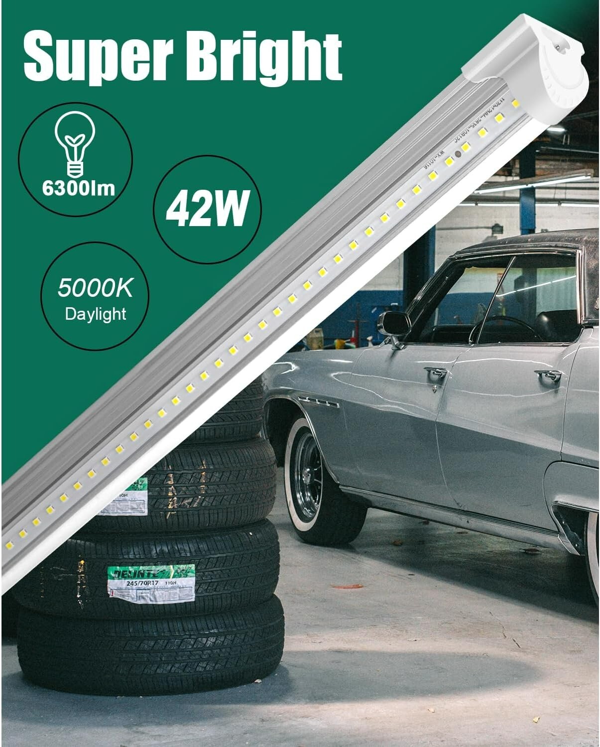 10 Pack LED Shop Light 4FT 42W 5000K Daylight White Linkable Integrated Fixture