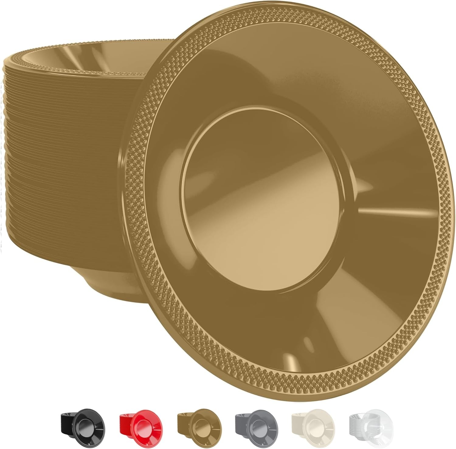 Gold Party Bowls - 50 Pack of 12 Oz Disposable Bowls for All Food Types