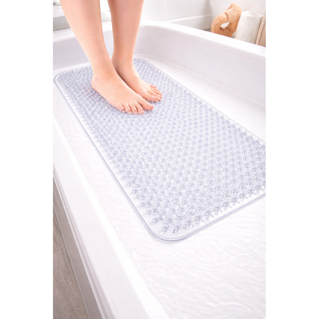 Grass Foot Scrubber Bath Tub Shower Mat Anti Slip Spa Massage Clear 25" x 14"