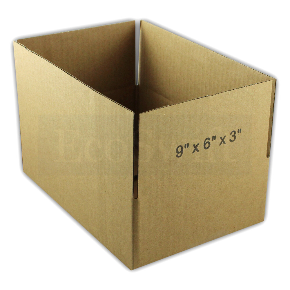 50 9x6x3 EcoSwift Cardboard Packing Moving Shipping Boxes Corrugated Box Cartons
