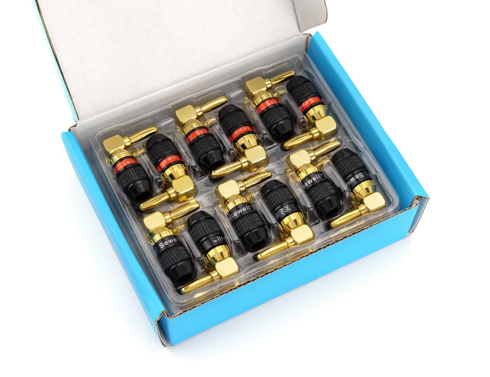 Deadbolt Banana Plugs with Right Angle Connectors