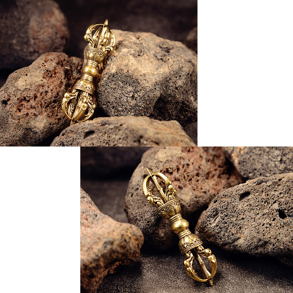 Tibetan Buddhism Dorje Vajra Phurba: Brass Amulet Handmade Nepal Collectibles