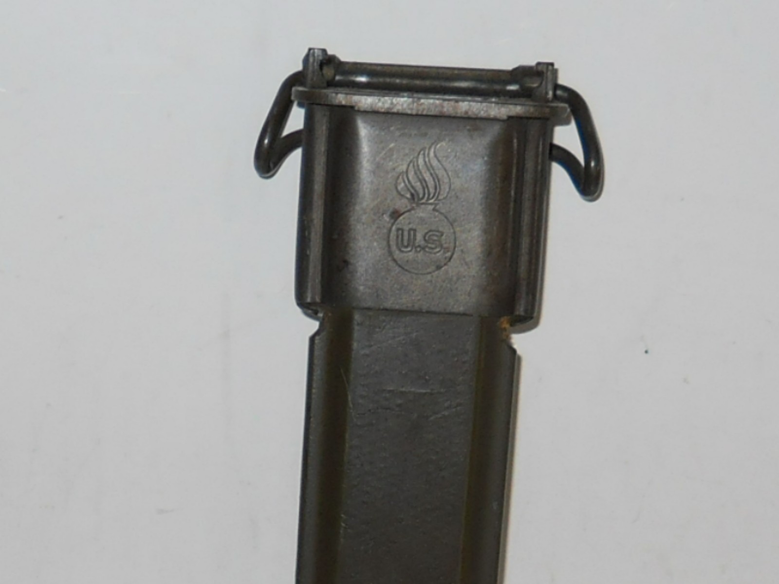 VINTAGE M1 GRAND U.F.H. FLAMING BOMB U.S. BAYONET W/FLAMING BOMB SCABBARD(NICE)