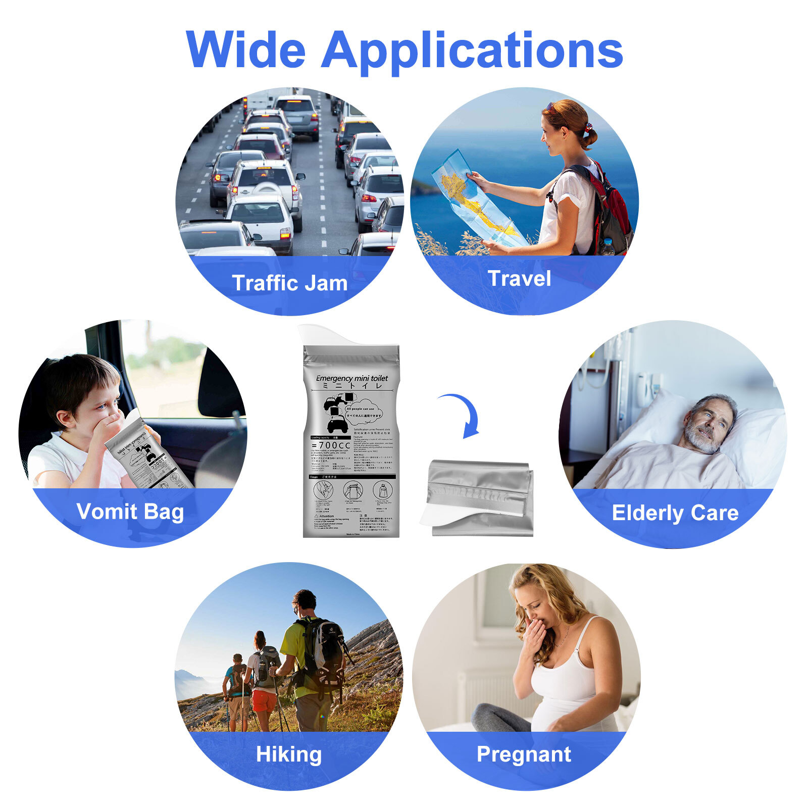 20pcs Disposable Emergency Urinal Vomit Bag Portable Camping Travel Pee Bags