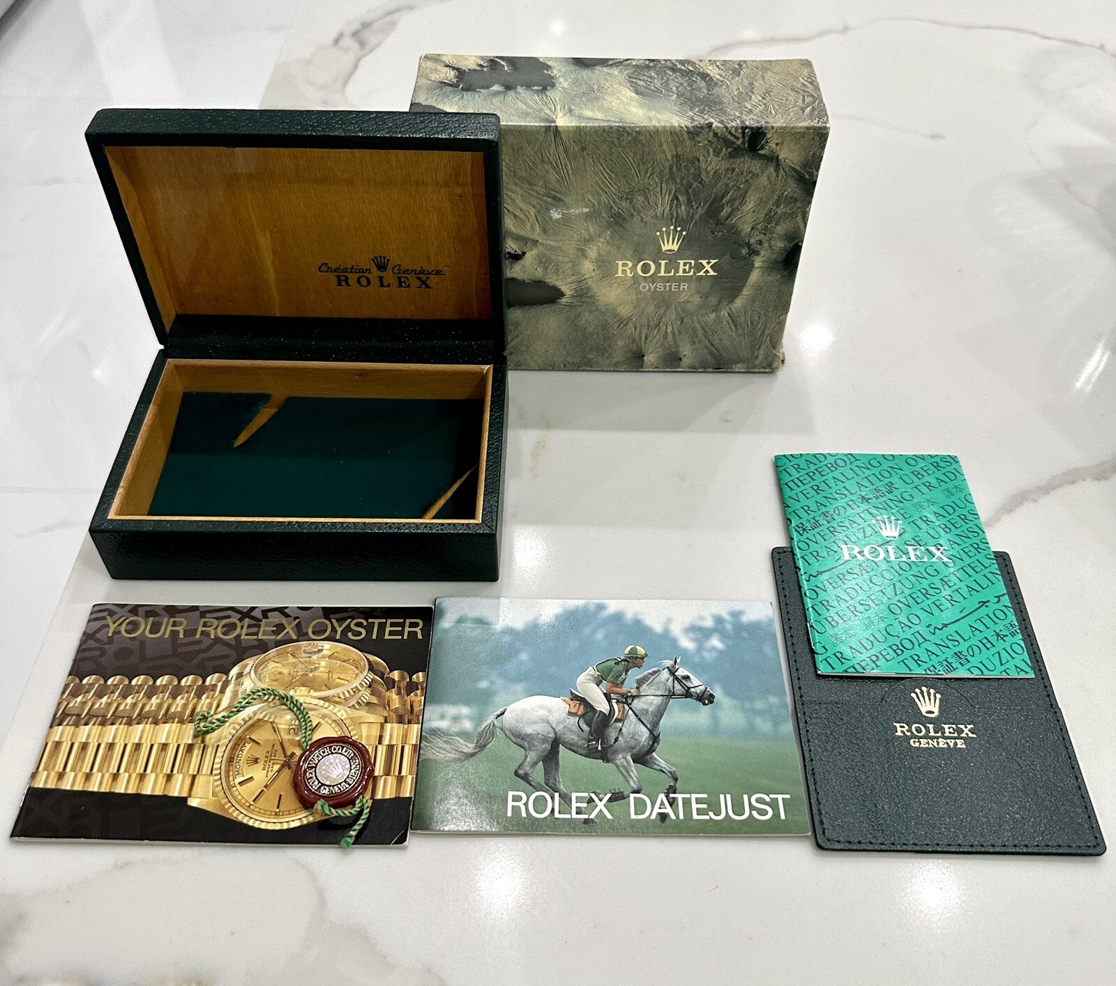 100% Genuine Rolex Datejust 16013 16014 Box Booklets Tags FULL SET 80s