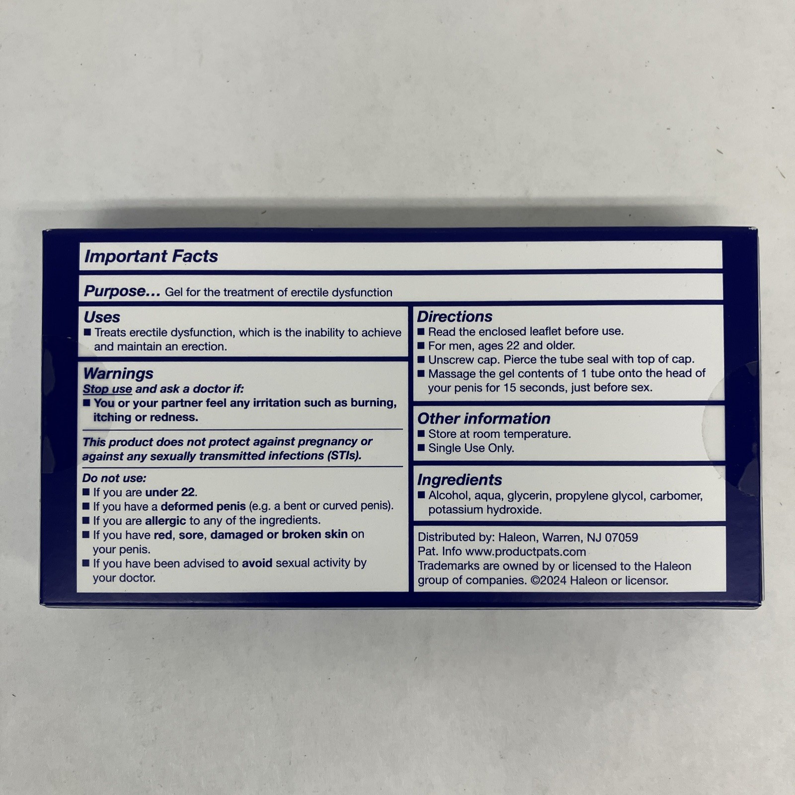 Eroxon Fast Acting Gel 4 Boxes (16 Single Dose Tubes) Exp 10/26