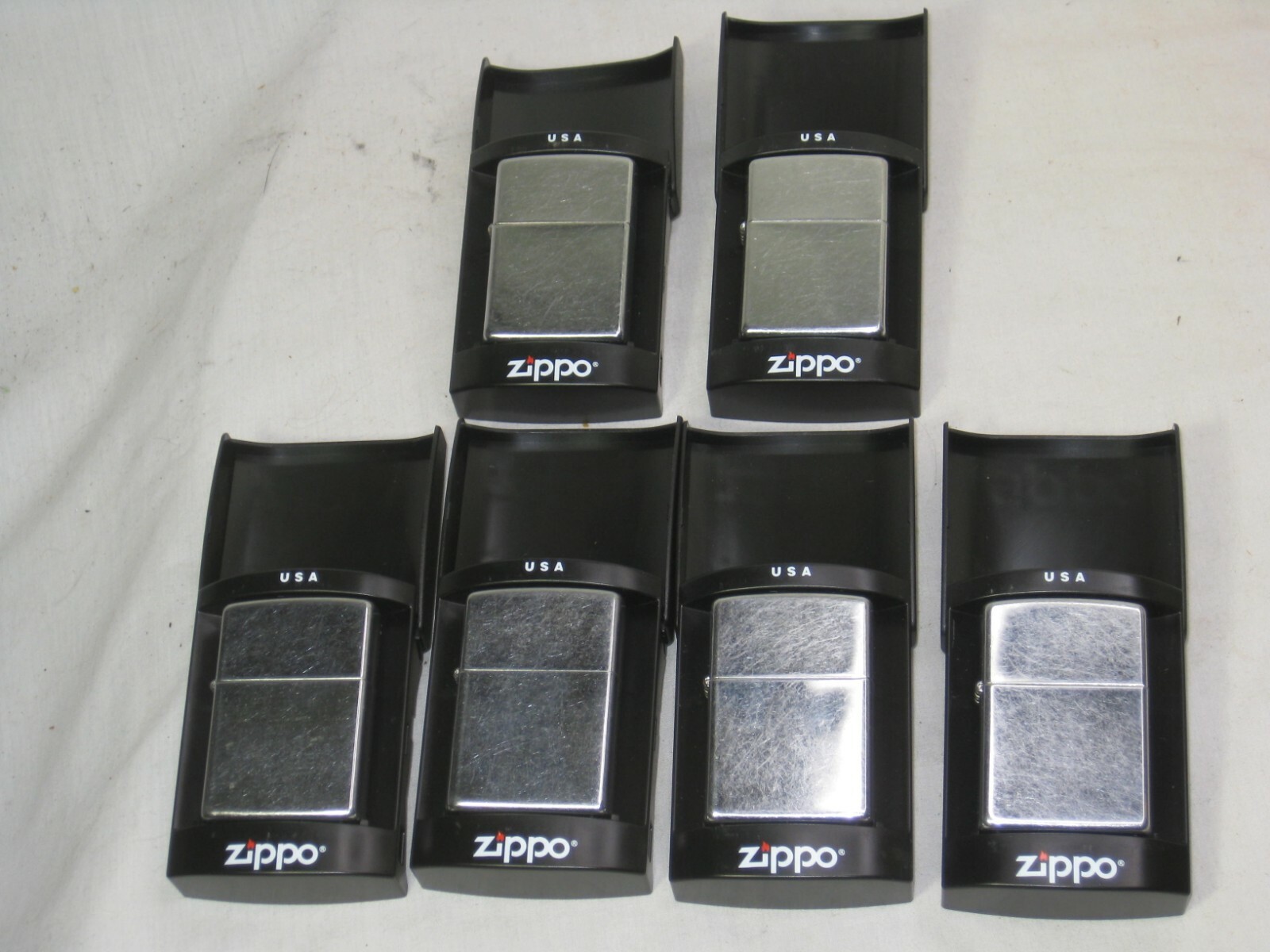 ZIPPO L 06 lighter U.S.A. made w/ case original single blank chrome